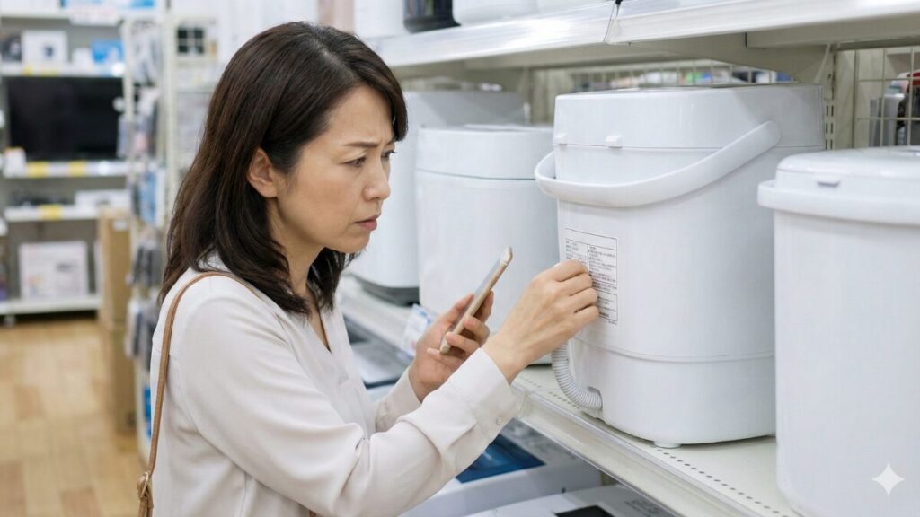 カインズ製品や日本製の小型洗濯機を求める時の注意